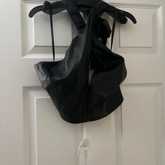 STAUD Kai Vegan Leather Halter Top - Picture 3 of 5